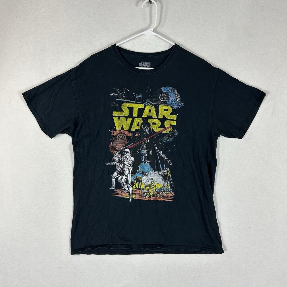 FifthSun Star Wars Lord Darth Vader Retro Spellout Shirt Mens Large Tee Black